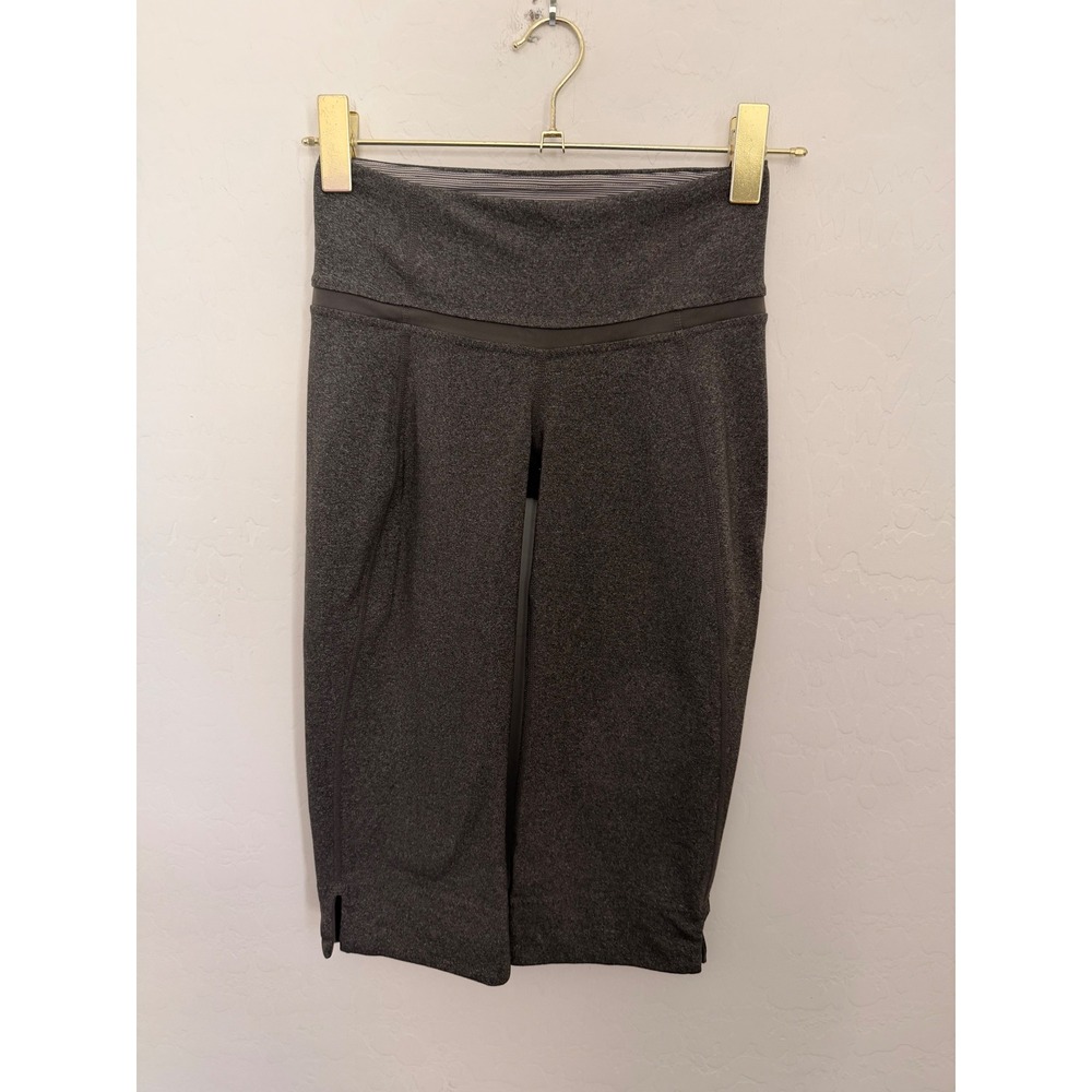 Lululemon Wunder Under Crop Leggings Heathered Charcoal Grey Size 4 High Rise